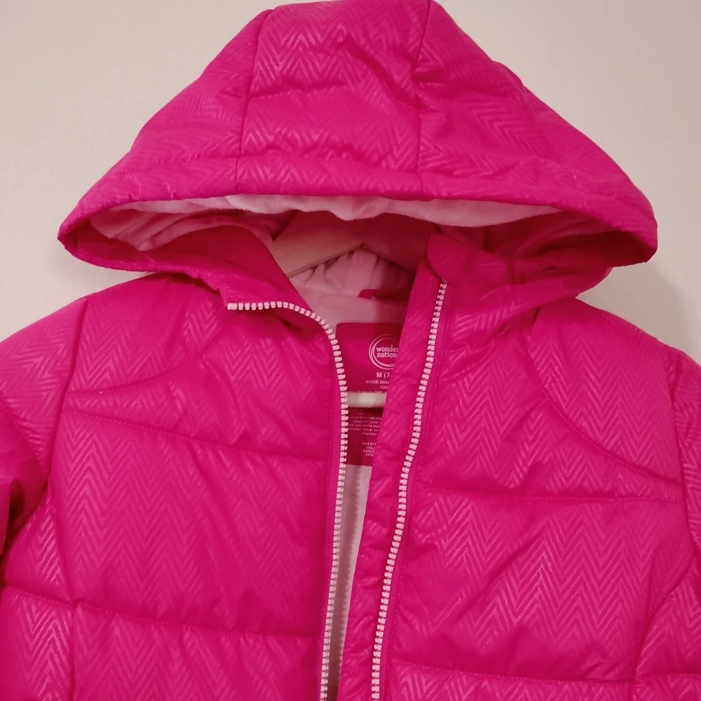 Wonder Nation Fuchsia Kids Puffer Jacket
